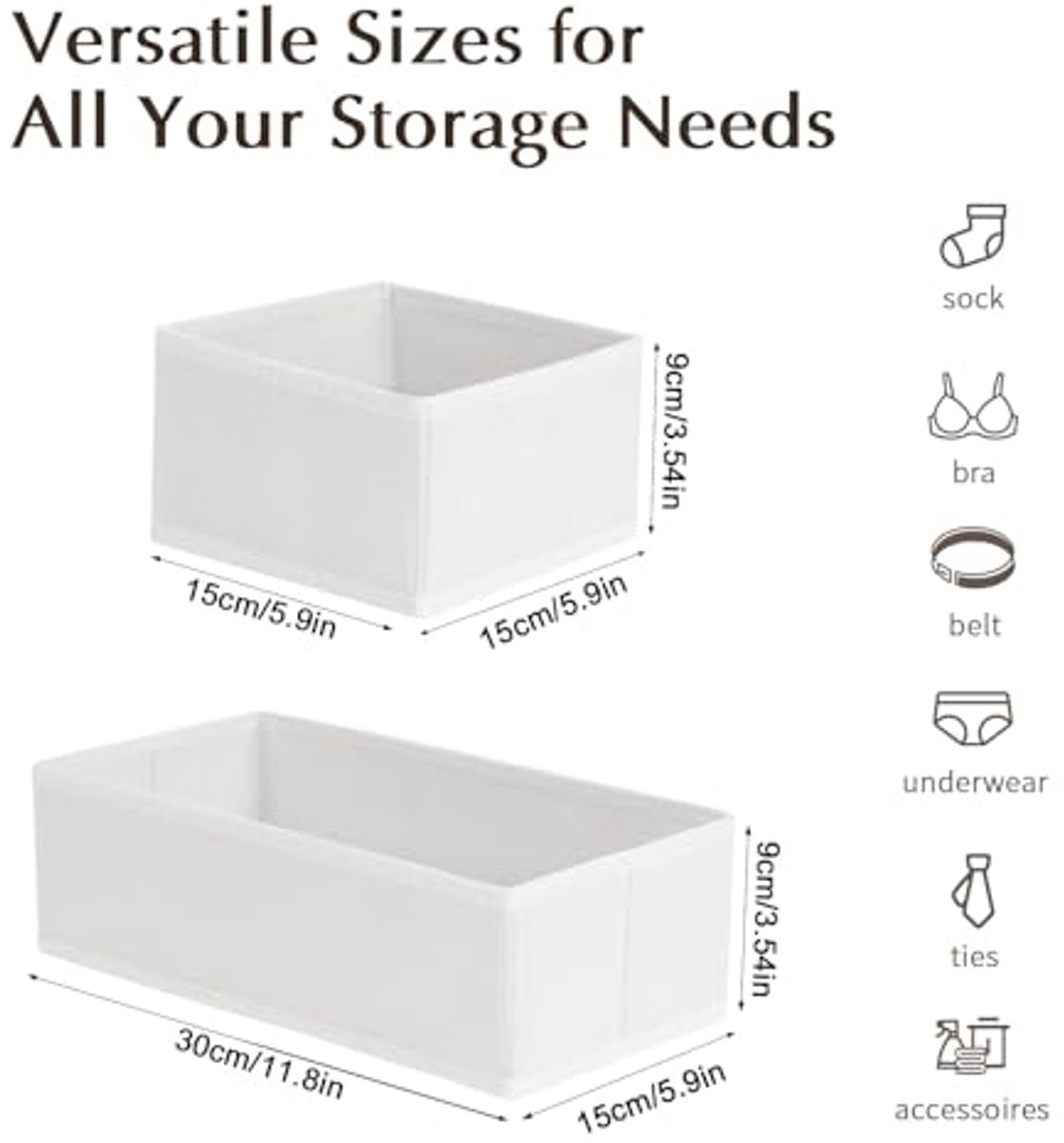 Laden Organizer voor Sokken, Stropdassen en Goudsbloem - 4 Stuks (Wit)
