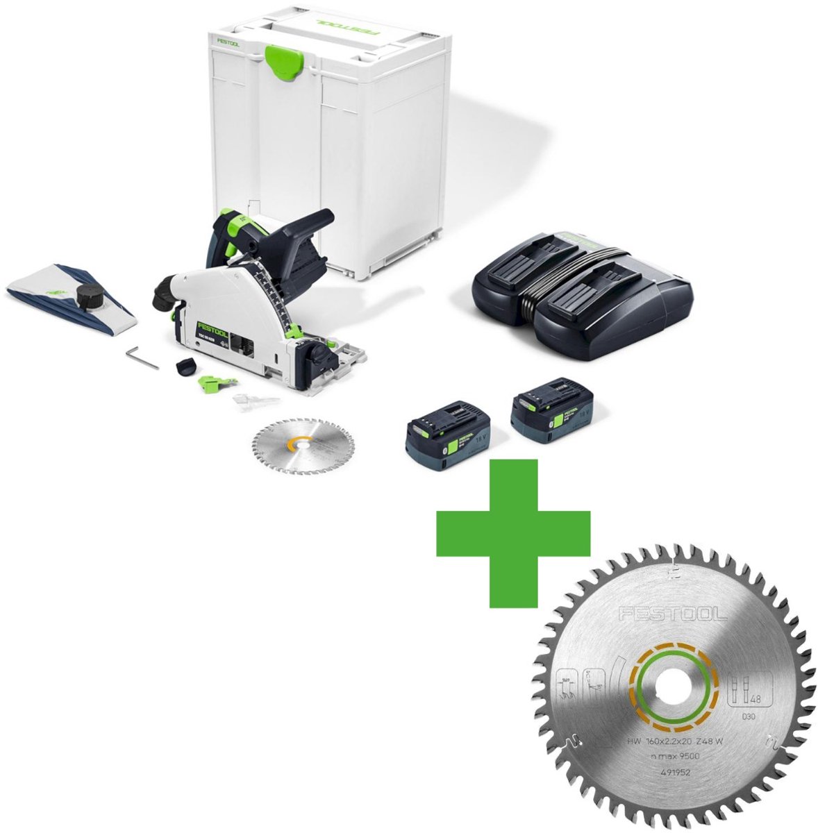 Festool TSC 55 5,0 KEBI-Plus/XL Accu Invalcirkelzaag 18V 5.0Ah in Systainer - 577342
