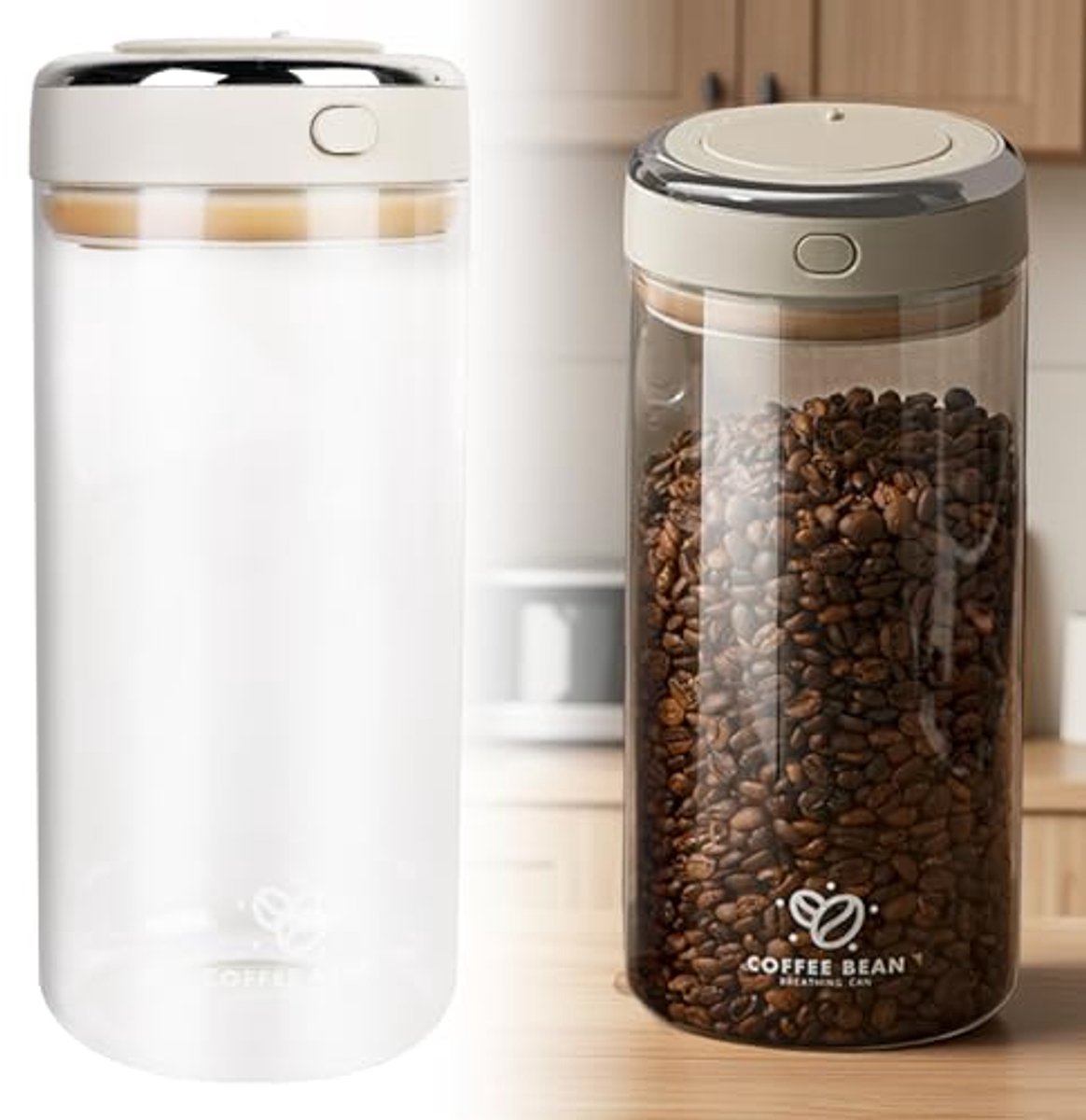 Luchtdicht koffieblik 1,7 liter met vacuümsluiting voor optimale versheid