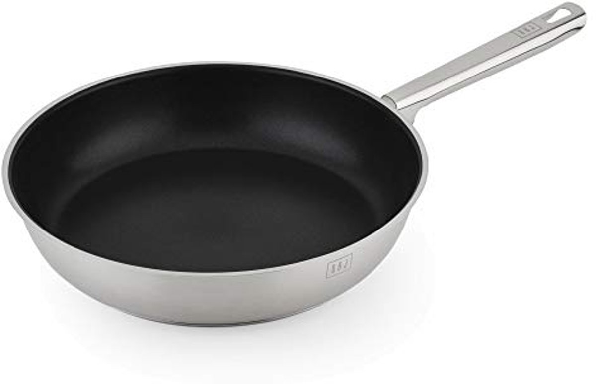 Premium Koekenpan van Roestvrij Staal met Teflon - 26 cm