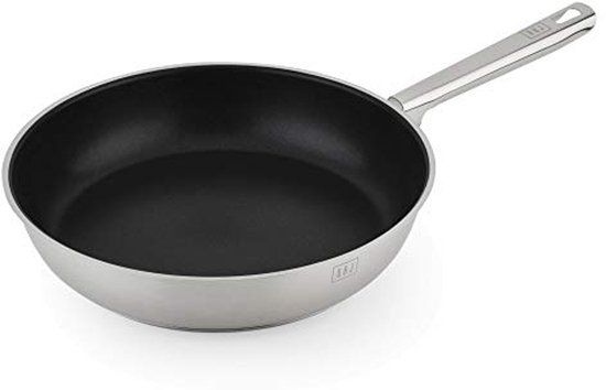 Friteuse en acier inoxydable avec thermomètre - 3,2 L - Égouttoir à