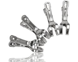 Wasknijpers RVS 4-Stuks – Metalen Wasknijper Groot – Roestvrijstalen Papierklem en Foto Clip – Sterke Handdoek Knijpers voor Kleding, Waslijn, Wasrek en Kantoor