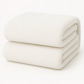 Decoware Teddy Fleece Hoeslaken - Wit - 200x200 cm - Extra Warm & Zacht - Voor Matrassen tot 30 cm