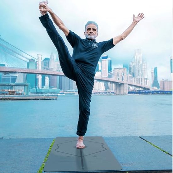 Milieuvriendelijke yogamat met antislip en uitlijning markers — afbeelding 5