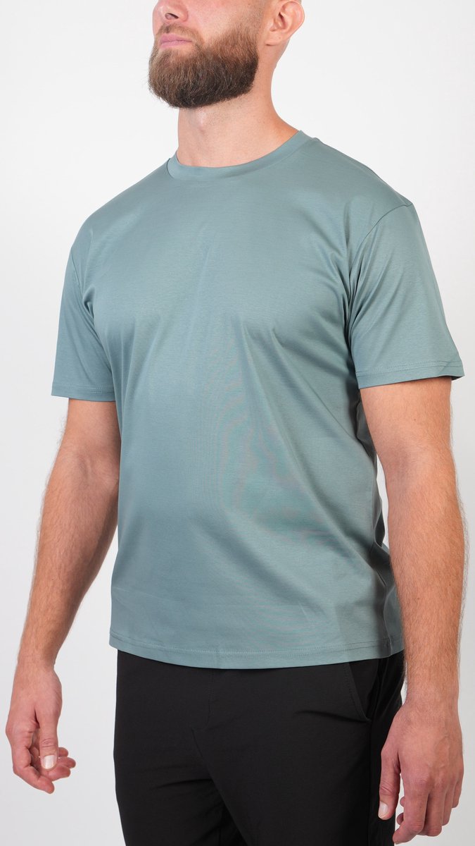 BASKO T-SHIRT - SLIM FIT - MUNT - MAAT XL