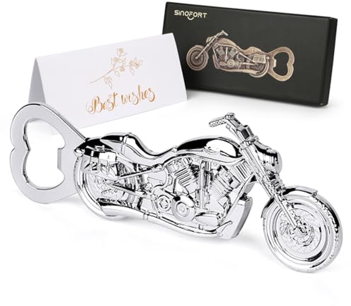 Vintage Motorfiets Flesopener - Uniek Geschenk voor Motorliefhebbers