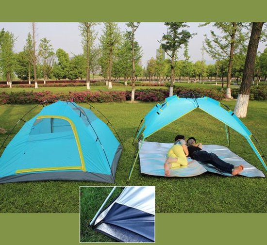 Opvouwbare Aluminium Campingvloermat 200 x 100 cm - Isolerende en Waterdichte Schuimrubberen Mat van Merkloos — afbeelding 2