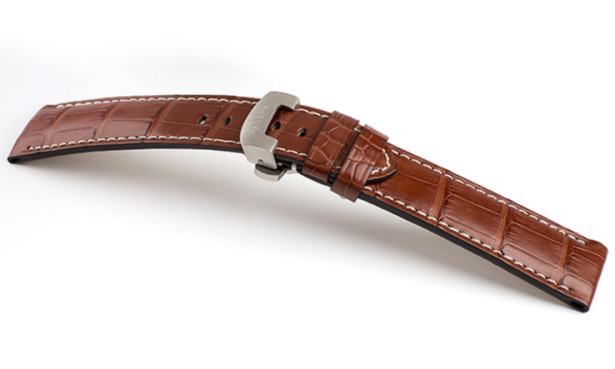 Horlogeband Pisa Mahagoni - Leer - 24-22mm