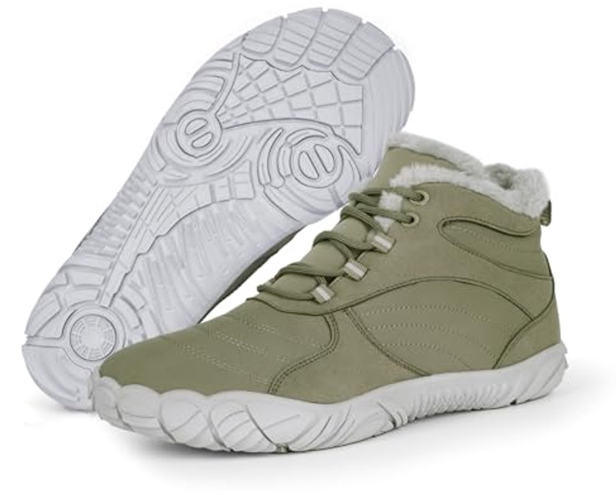 Waterproof Hiking Boots for and Warm Non-slip Wide Toe Barefoot Winter Footwear