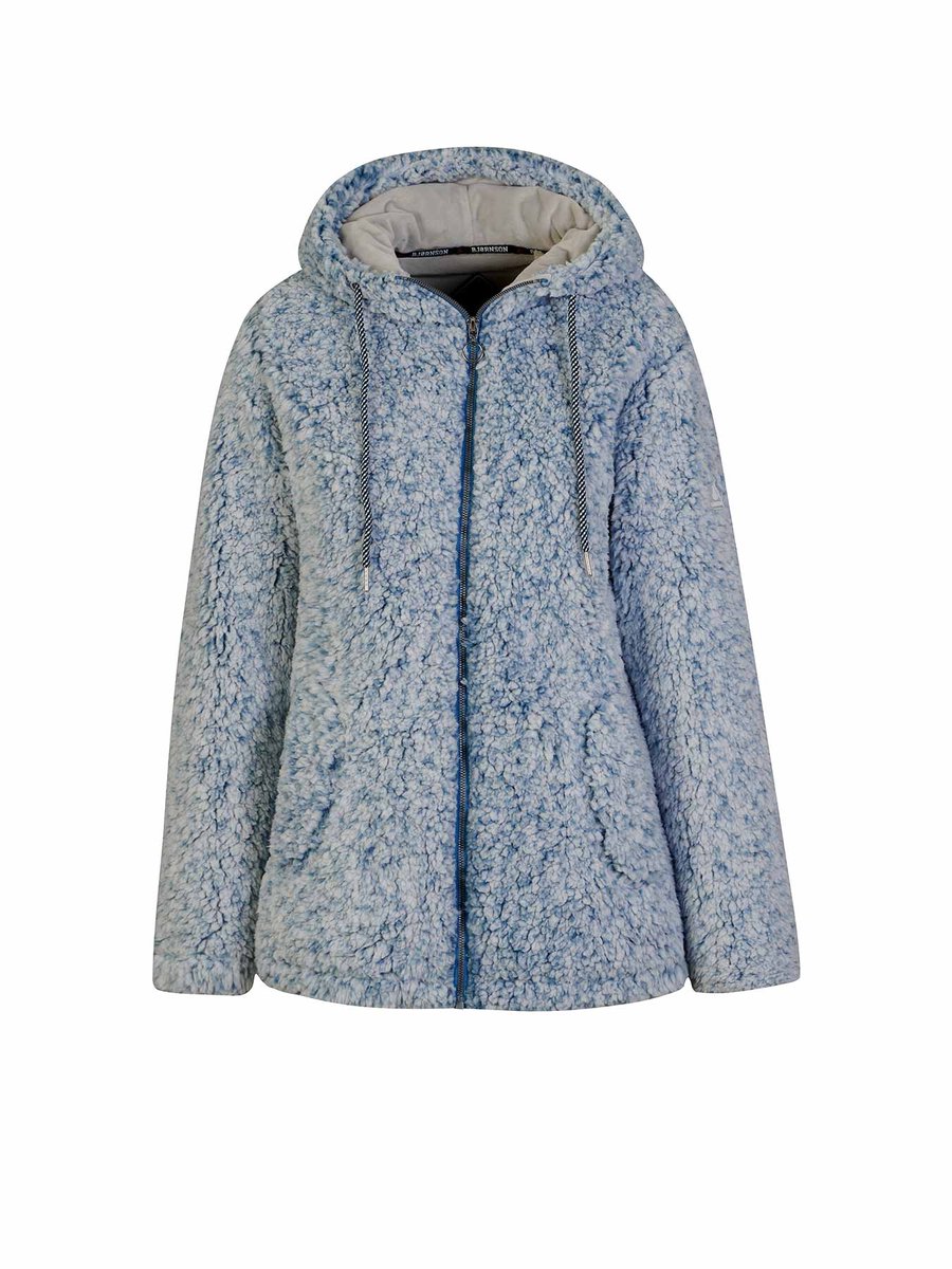 BJØRNSON Xandra Sherpa Fleece Vest Capuchon Dames – Blauwgrijs