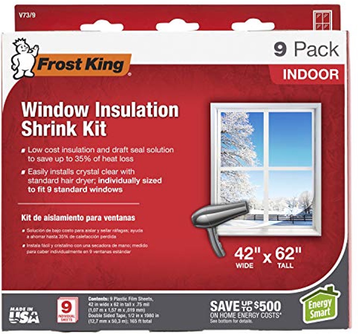 Krimpraamset voor Binnen 102 cm x 62 cm - 9-Pack