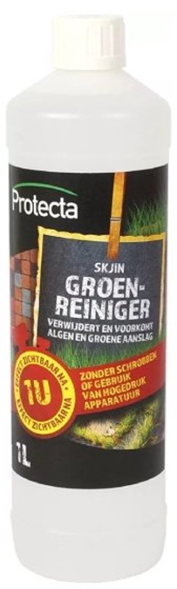 Protecta Skjin groenreiniger tegen groene aanslag (1000 ml/250 m²) - Effectieve Groene Aanslagreiniger - Met gratis cheatsheet