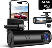 Tech Essentials B100 Dashcam - 720P - Wifi - SD Kaart 64GB - Met Achteruitrijcamera - USB-C - Voor Auto Camera - Voor En Achter - Nachtzicht