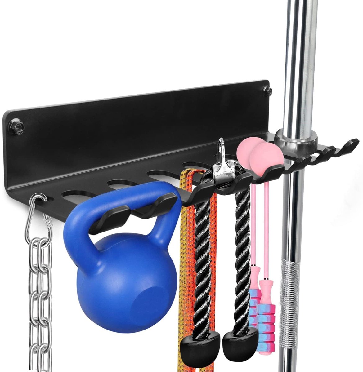 Azomor® Stevige wandhouder voor sportartikelen en gereedschap met acht haken