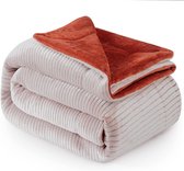 EHEYCIGA Knuffeldeken pluizig, zachte warme fleece deken 220x240 als bankdeken, woondeken of couchdeken overgooier, Donkerrood