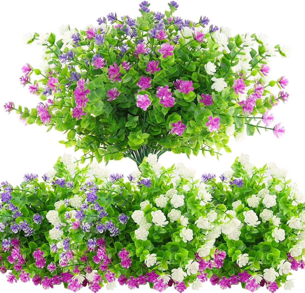 Namajunas - Kunstplanten Kunstbloemen - UV-bestendige Kunstbloemen voor Buiten Bakken | Kunstplanten en Buitenplanten voor Balkonbak, Tuin, Decoratie Binnen en Outdoor (6 stuks)