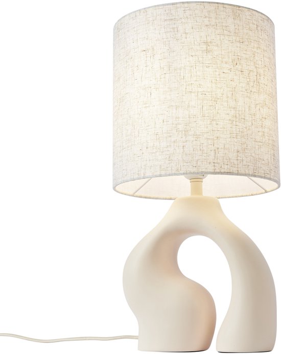 QAZQA dahlia - Japandi Tafellamp - 1 lichts - H 44.5 cm - Beige - Woonkamer | Slaapkamer