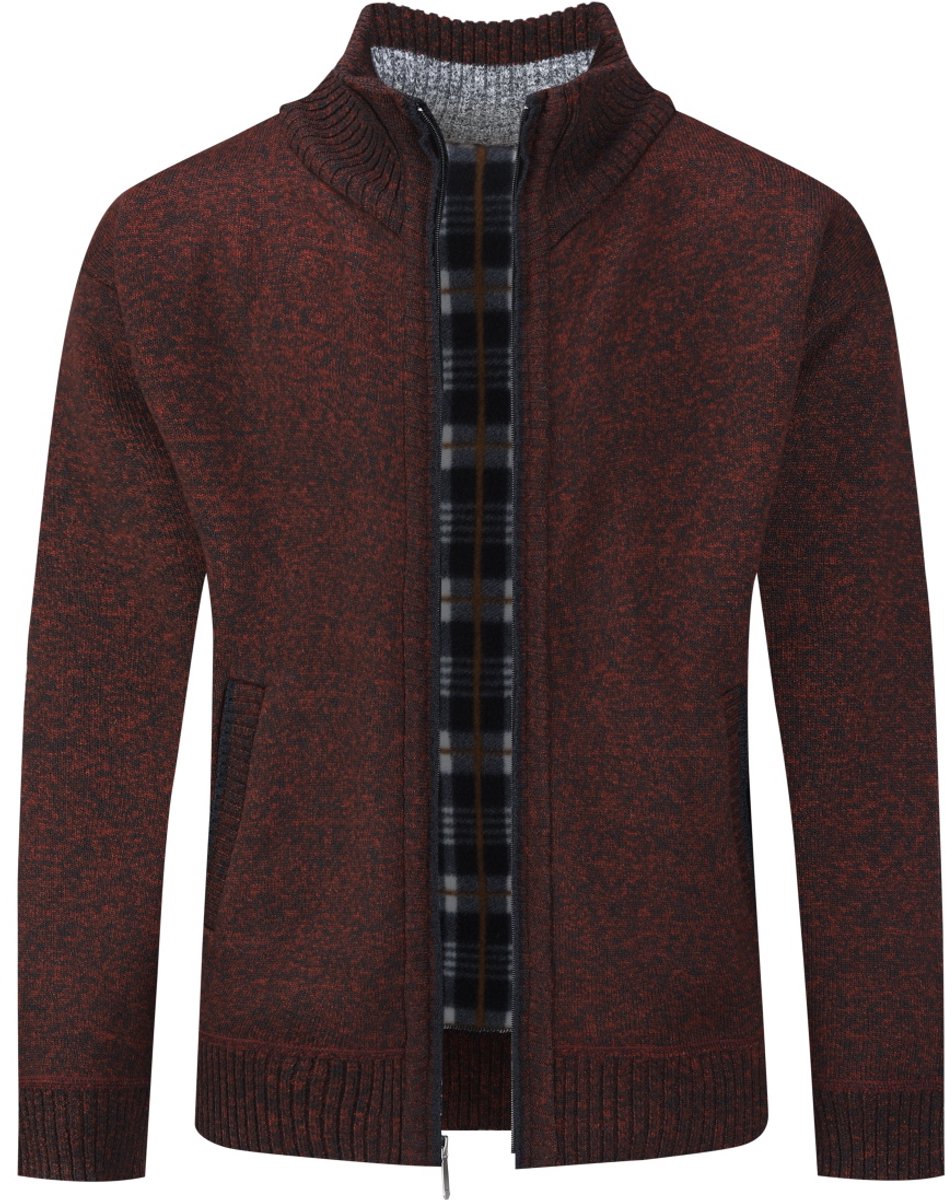 ALLTHEMEN Heren Opstaande Kraag Cardigan - Rits Warme Effen Trui - L