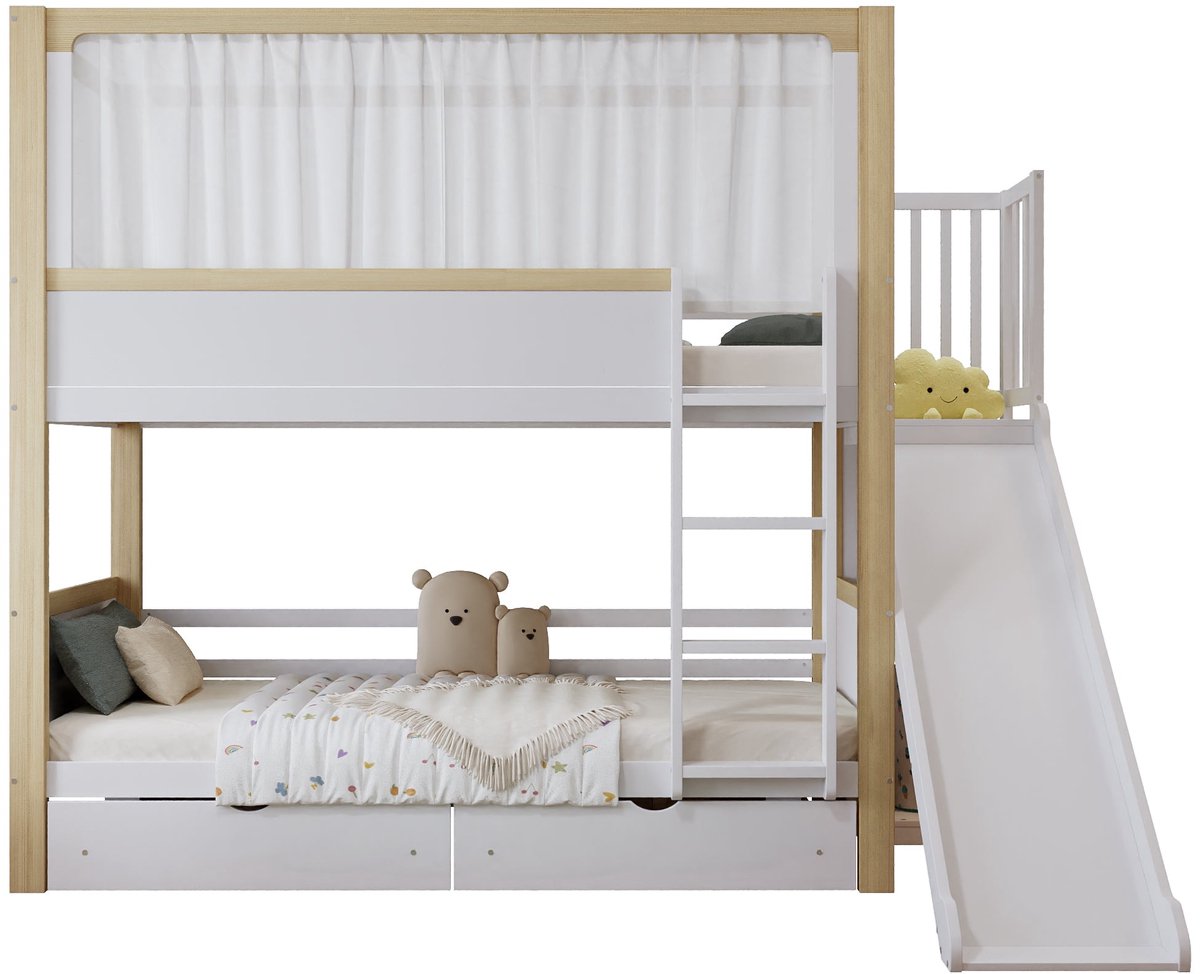 Merax Daybed 90x200 cm – Slaapbank en Uitklapbaar Logeerbed - Met Stopcontact en 2 USB-poorten - Houten Bedframe met 2 Lades en Opbergvakken - Wit - Zonder Matras
