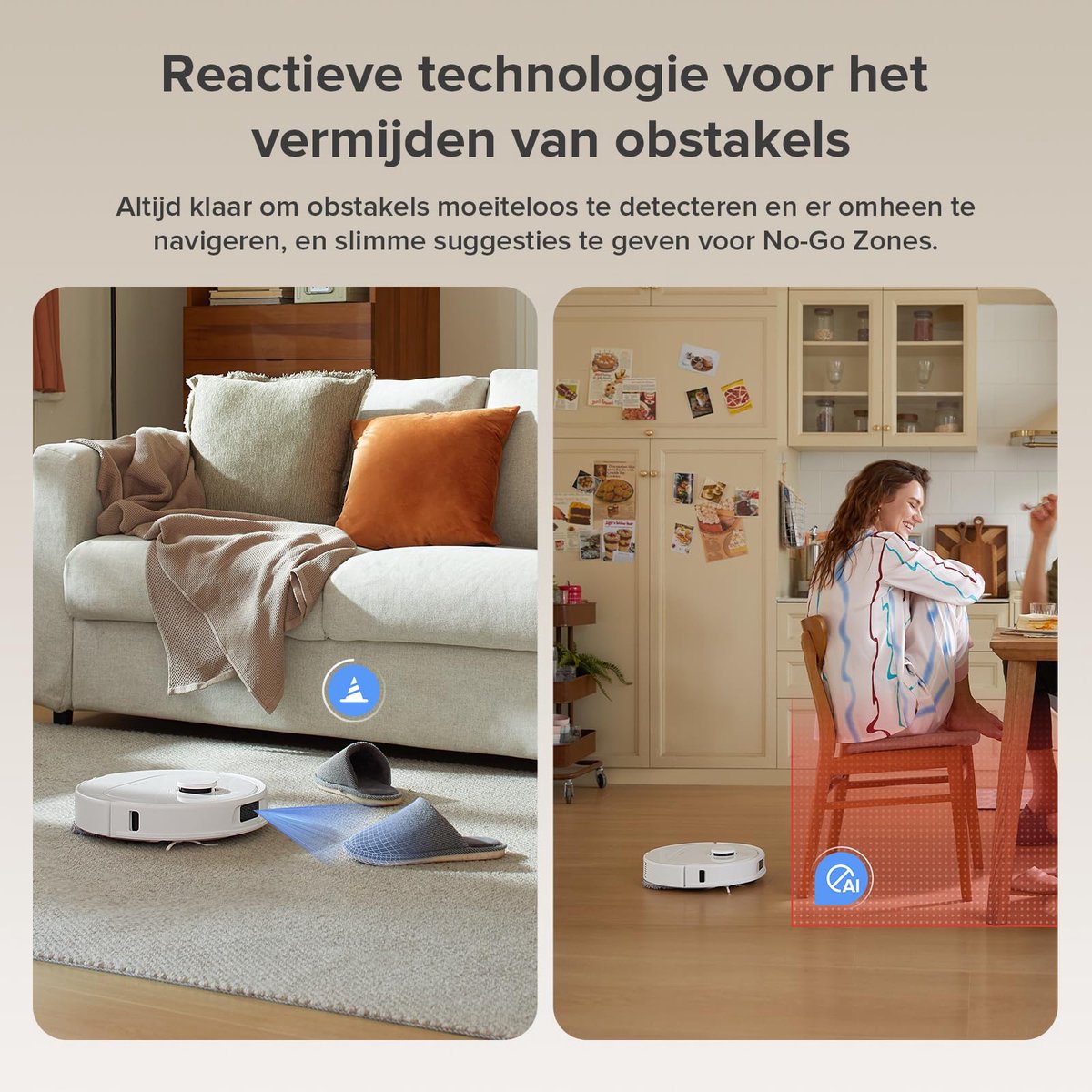 Roborock QV 35A robotstofzuiger - 8000Pa - met dweilfunctie - anti-verstrengeling - Dual Liftable Spinning Mops - Reactive Tech Obstacle Avoidance - Zelfreinigend - 2,7 L stofzak - 4 L watertank - Qrevo Plus/Qrevo upgrade — afbeelding 7