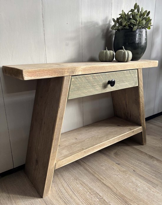 VNLR Houten bankje - Steigerhout met legplank & lade - Bol