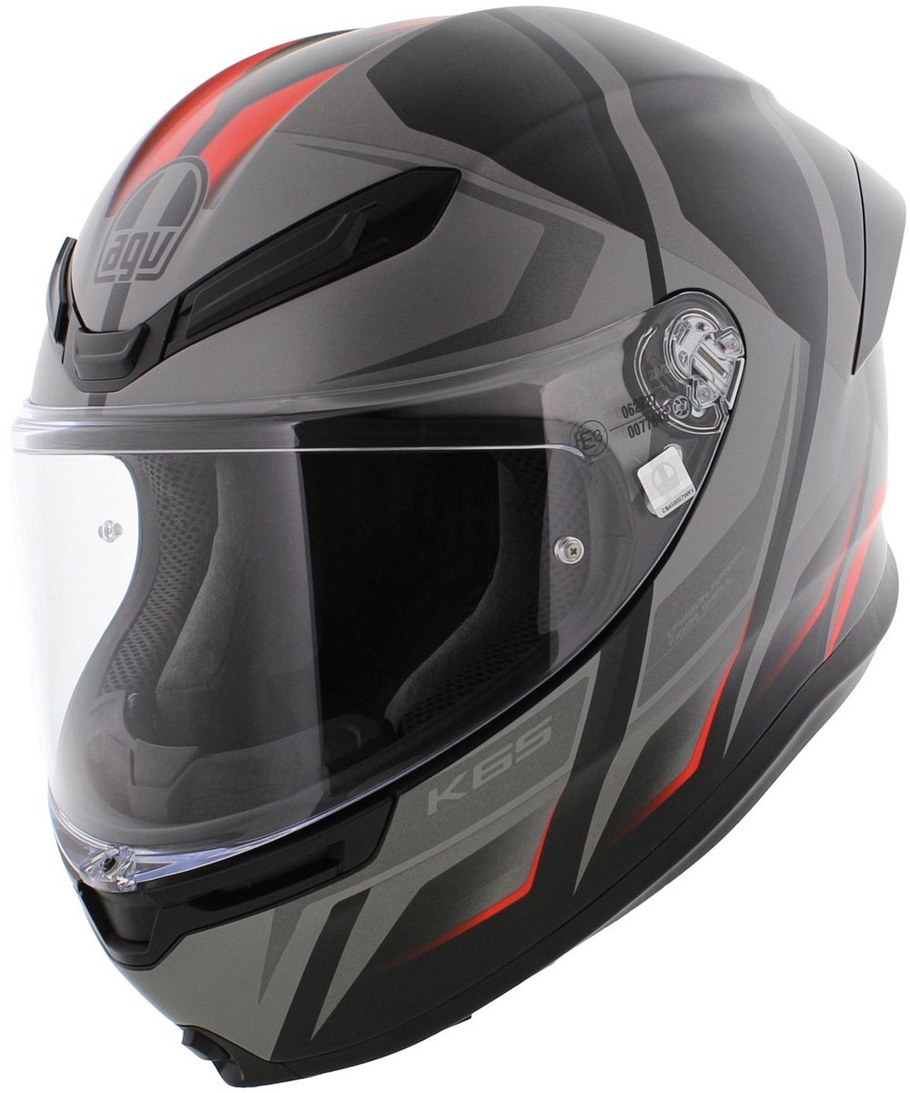 AGV K6 S Karve Matt Black/Grey/Red - Maat XXL - Integraal helm - Scooter helm - Motorhelm - Zwart - Scooterhelmen mannen en vrouwen.