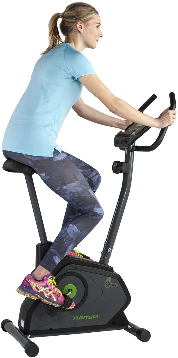 Tunturi Cardio Fit B30 Hometrainer - Fitness fiets met 8 weerstandsniveaus - Voorzien van tablethouder en transportwielen