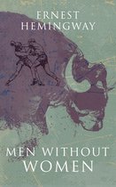 Boekomslag van "Men Without Women" van Ernest Hemingway, met een illustratie van twee worstelende mannen en een schedel.