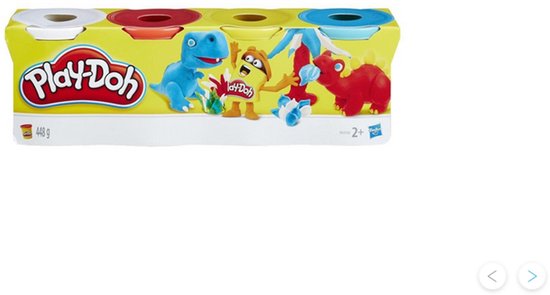 Play-Doh 4-pack Levendige kleuren - Potjes 85 gram - Boetseerklei