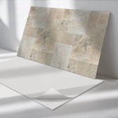 Wallfluent Vinyl Tegels - Steenmozaïekpatroon Zelfklevende Vinyltegels - 60 cm x 30 cm - Beige Vinyl Tegels - Verpakking van 6 stuks - Rechthoek PVC Tegels - Texturen Plaktegels - Vloer Tegels PVC - Plaktegels Keuken en Badkamer