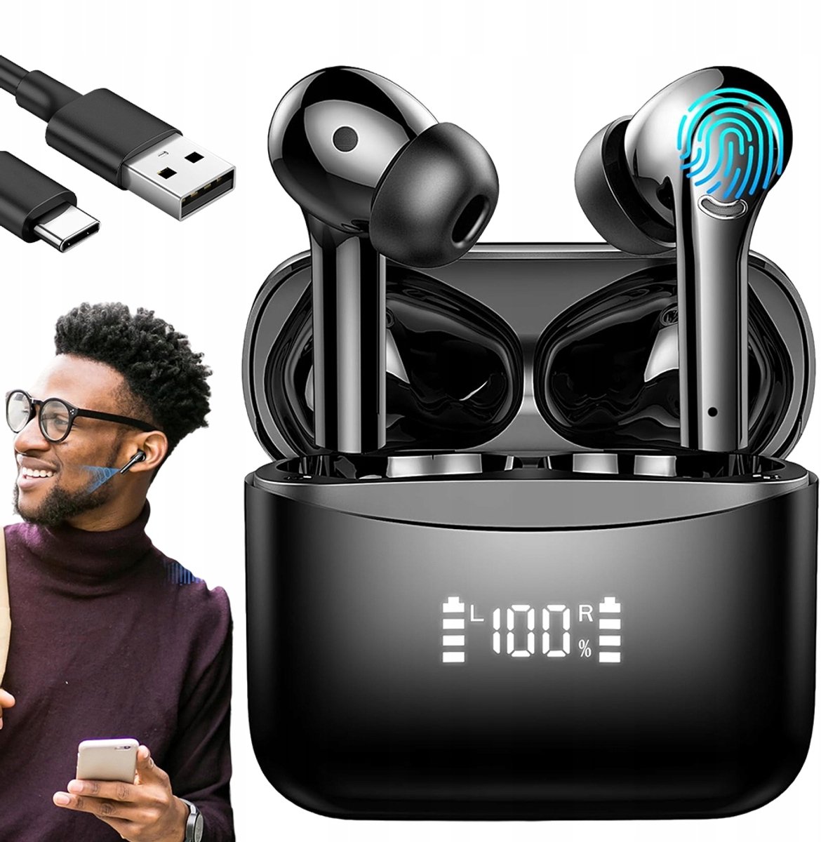 AI Vertaling Oordopjes - Smart Translation Earbuds - Real-time Tolken - 143 Talen - 42 Uur Batterij - Noise Cancelling - IP7 Waterdicht - Voor Zakelijk en Reizen