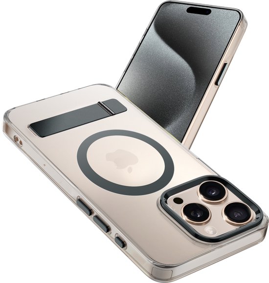 baremetalcases Metalen frameloze aluminium telefoonhoes voor iPhone 15 minimalistisch ontwerp met magnetische roterende houder en camerabeschermer (zilver