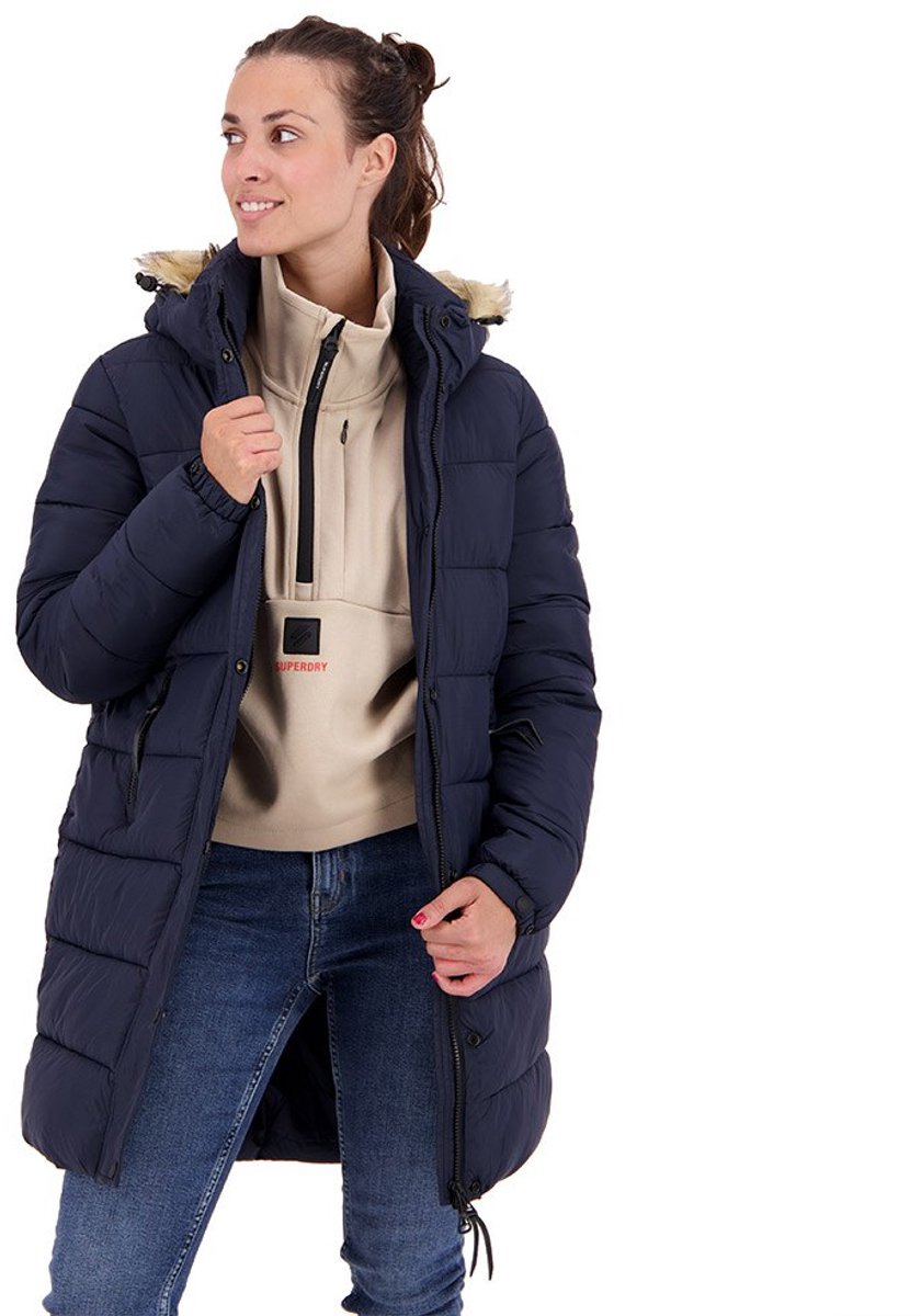 Superdry Vintage Hooded Mid Layer Mid Jas 2XS Vrouw Marineblauw
