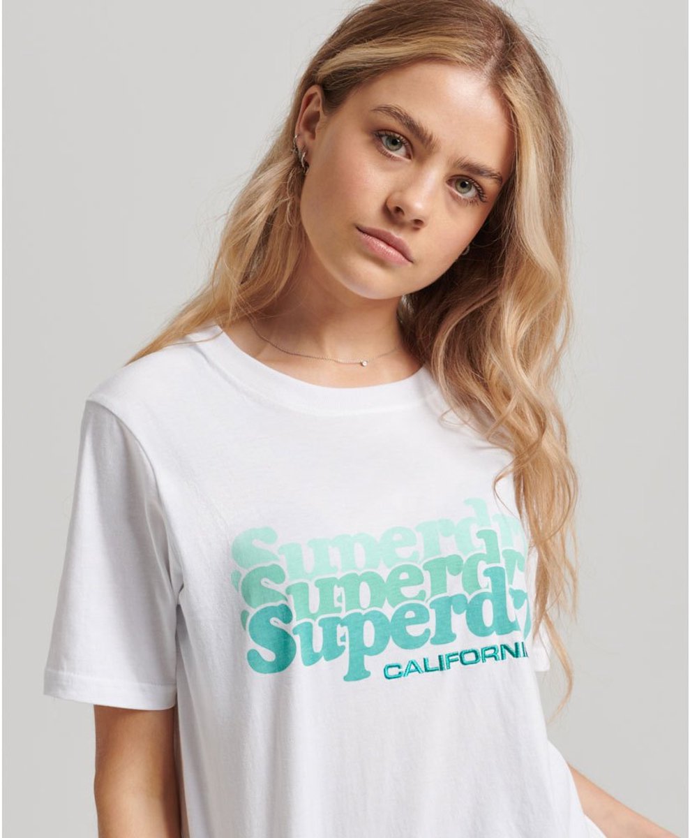 Superdry Vintage Infill T-shirt met tekst Dames T-shirts Optic