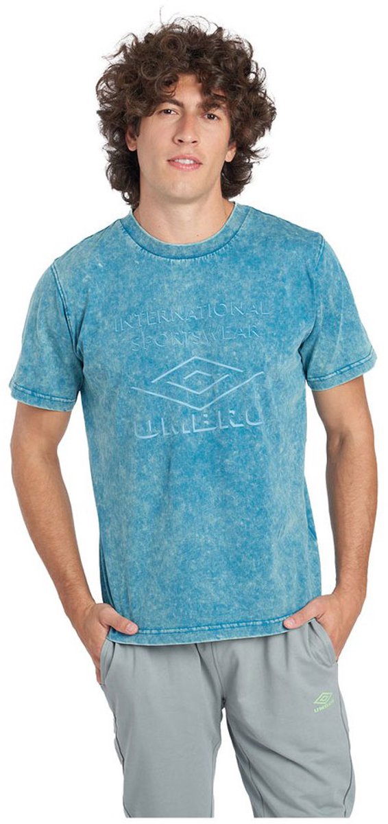 Umbro Large Logo T-shirt Met Korte Mouwen Blauw S Man