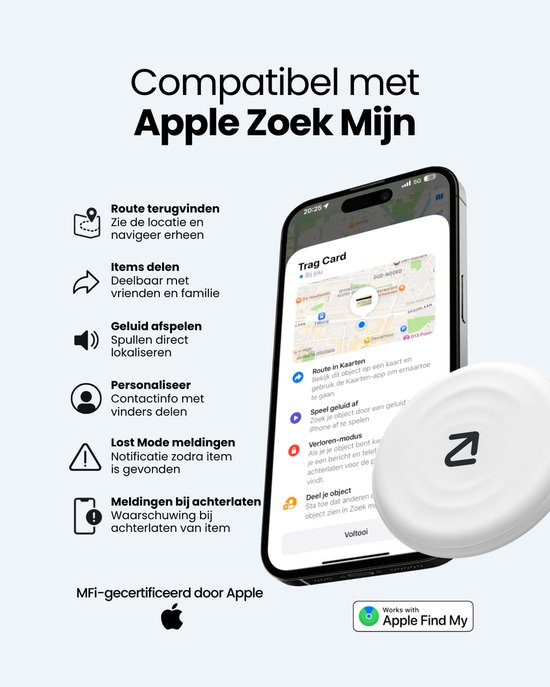 Trag Tag - Apple AirTag Koffer Tracker - Werkt met Apple Zoek mijn