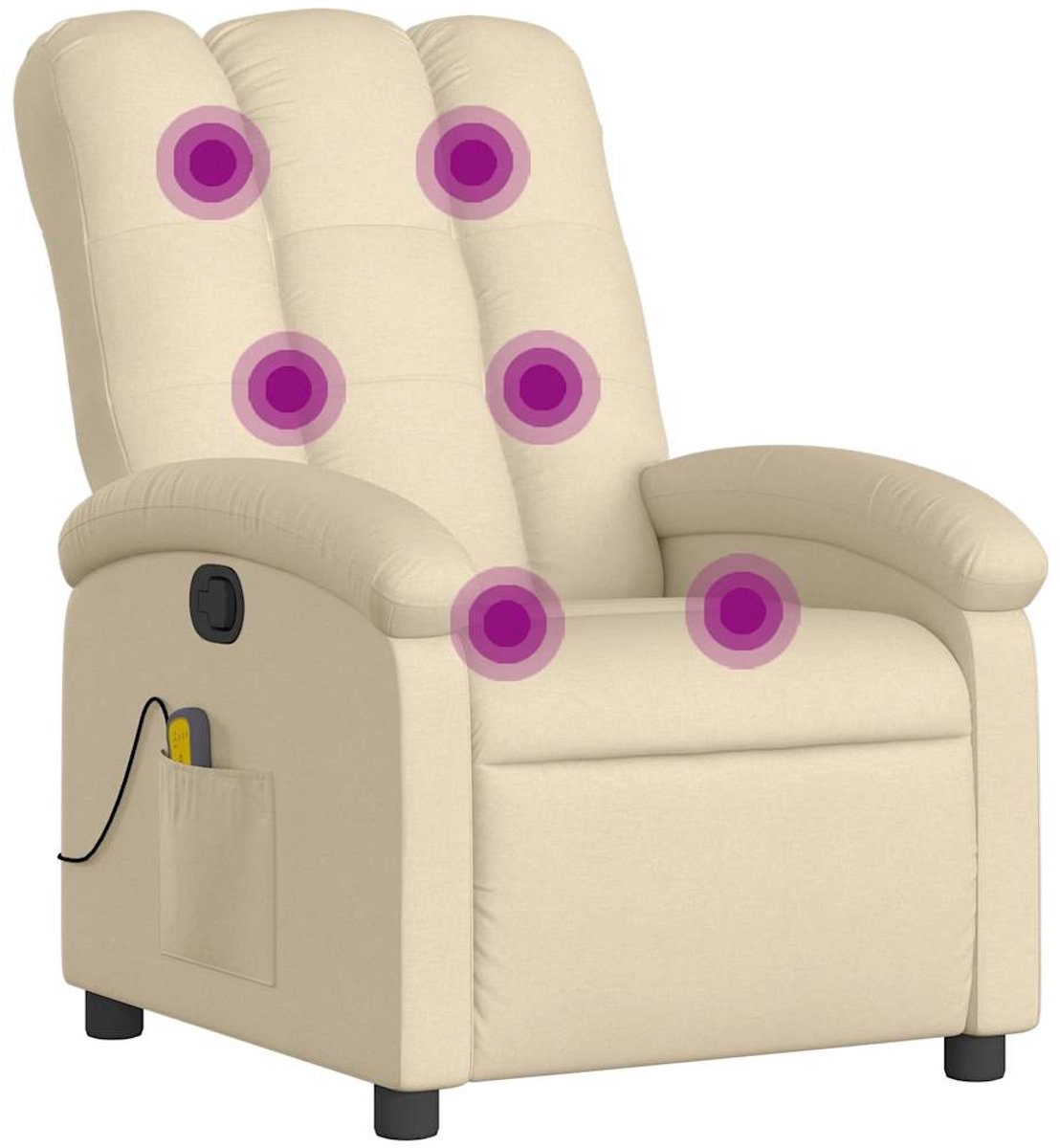 vidaXL Massagestoel - verstelbaar - stof - crèmekleurig