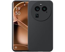 Geschikt voor Oppo Find X6 Pro Telefoonhoesje Zwart Flexibel Siliconen TPU hoesje - Flexible Back Cover Case Siliconen TPU - Zwart - Smartphonica geschikt voor Oppo Find X6 Pro