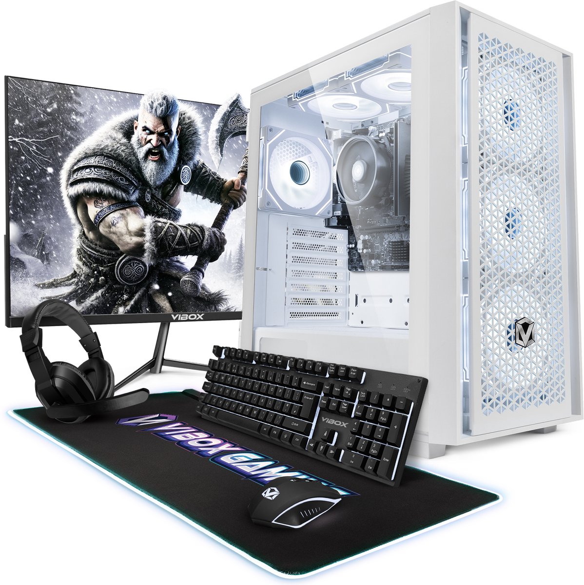 Vibox VI-28 PC Gamer - 22" Scherm Pakket - AMD Ryzen 3200GE Processor 4GHz - Radeon Vega 8 Grafische kaarts - 16GB RAM - 480GB SSD - Windows 11 - WiFi