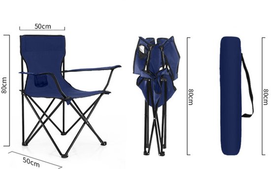 Lopoleis® Campingstoel - Klapstoel - Campingstoel opvouwbaar - Visstoel - Vouwstoel - Strandstoel - Inklapbaar - Lichtgewicht - Outdoor Stoel - 1.6kg - Blauw — afbeelding 3