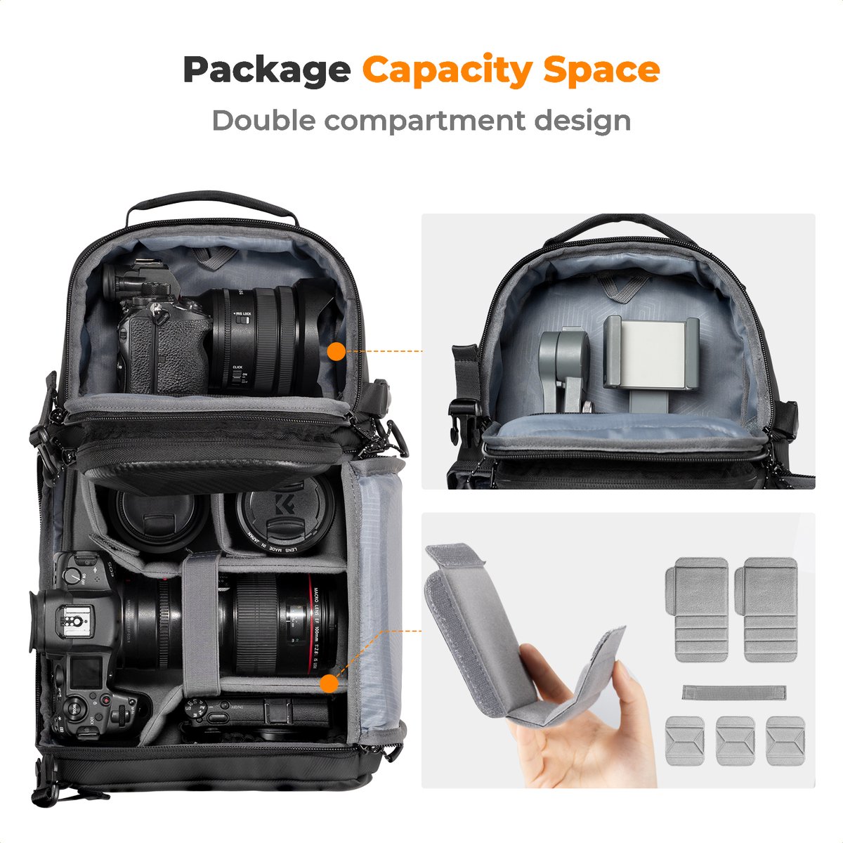 K&F Concept Urban Wanderer U02 10L hardshell sling bag camera schoudertas foto video thumbnail 3