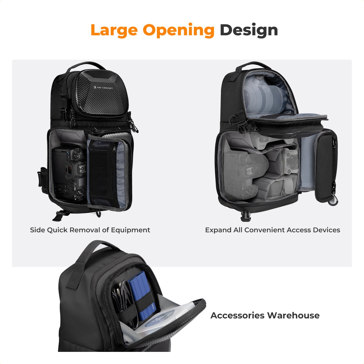 K&F Concept Urban Wanderer U02 10L hardshell sling bag camera schoudertas foto video thumbnail 4