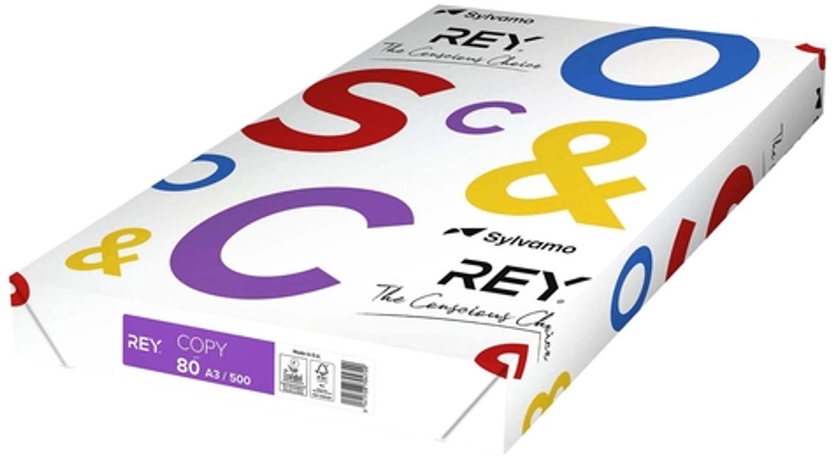 Kopieerpapier rey copy a3 80gr wit | 3 stuks