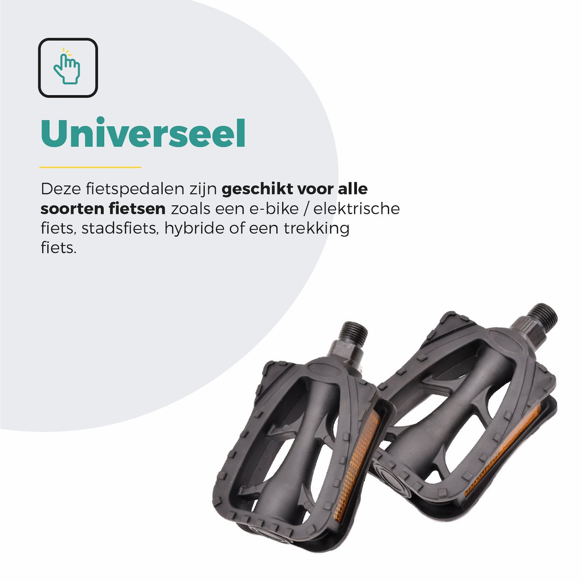 Voltano Antislip E-bike Fietspedalen 421165 Zwart - Universeel - Reflectoren - Trappers Fiets – foto 5
