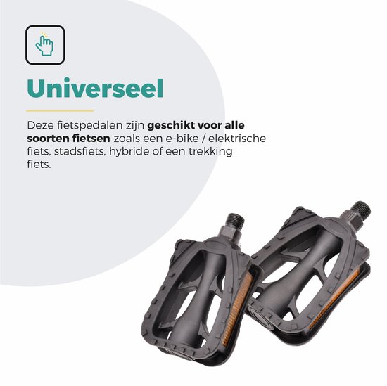 Voltano Antislip E-bike Fietspedalen 421165 Zwart - Universeel - Reflectoren - Trappers Fiets van Voltano — afbeelding 5