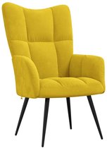 vidaXL - Fauteuil relax - velours - jaune moutarde