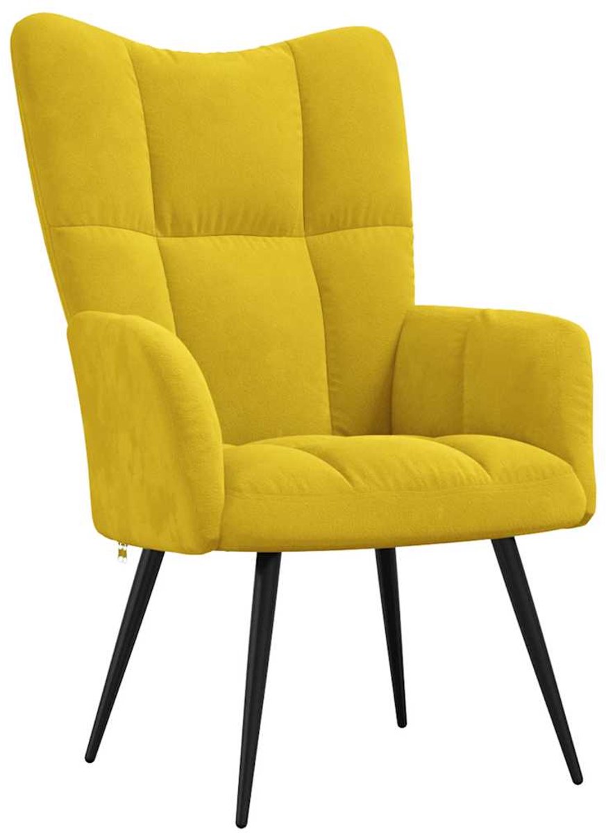 vidaXL Relaxstoel - fluweel - mosterdgeel