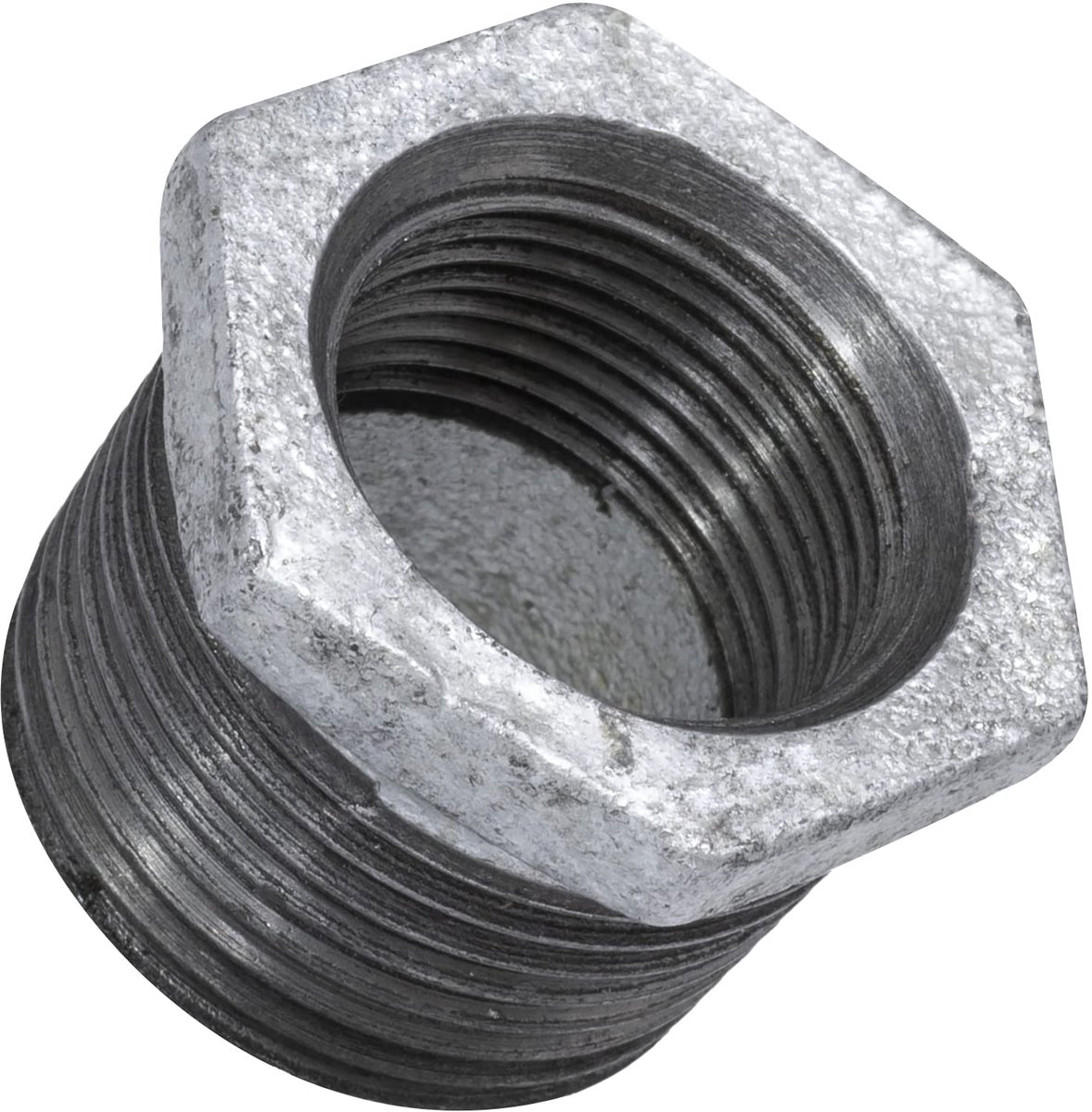 C64943 - Verkleiner Man/Vrouw 1''x3/4'' - Gegalvaniseerd Gietijzer - Met Binnen Draad en Stop