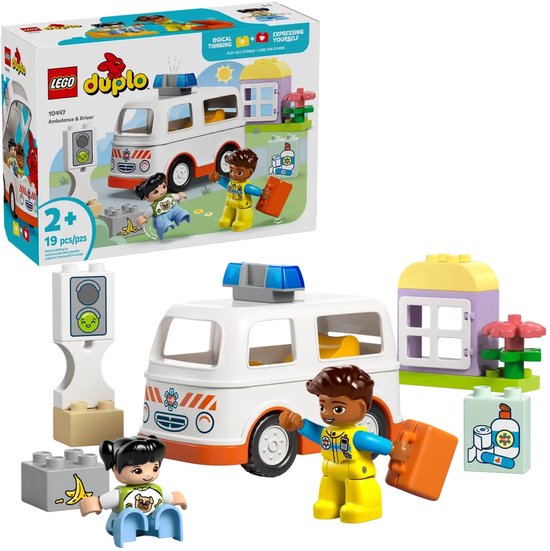 LEGO DUPLO Ambulance avec chauffeur pour faire semblant de jouer - 10447