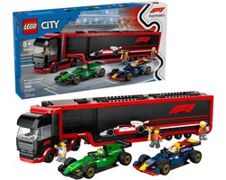 foto van LEGO City F1 truck met RB20 en AMR24 F1® auto's speelset - 60445